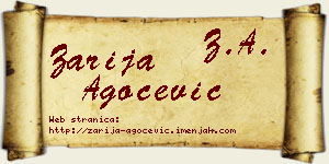 Zarija Agočević vizit kartica
